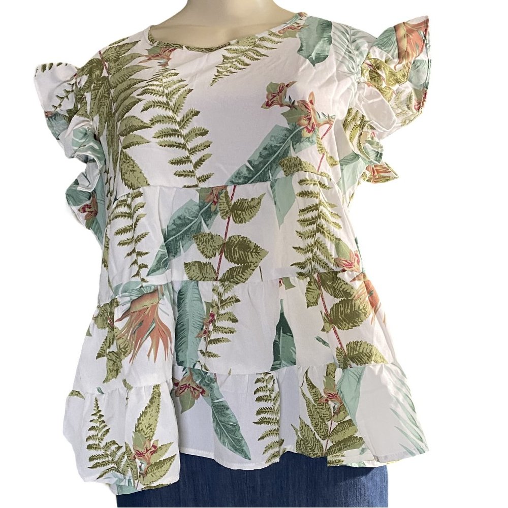 Tropical print Baby Doll Top by SHEIN *NWOT*